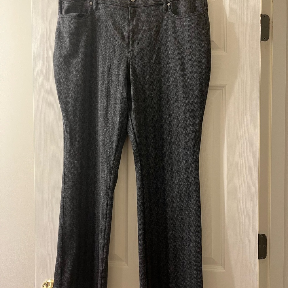 Simply Vera Vera Wang Charcoal Herringbone Pants